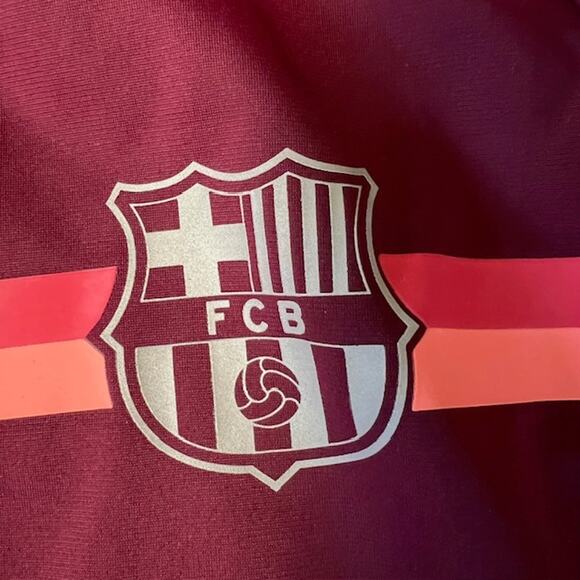 NWT Nike FCB Barcelona Soccer Full Zip Track Jacket Mens XXL Maroon 2018 Graphic - Picture 8 of 10